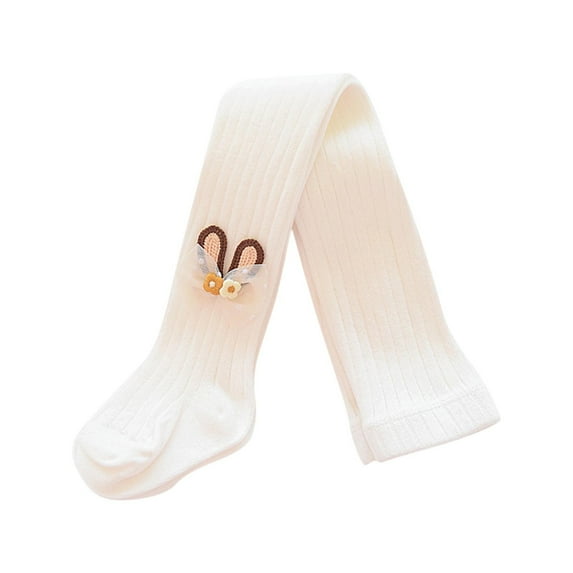 Girls' Over Knee Socks Cotton Thigh High Stockings Leggings Cute Uniforms for Toddler Kid Girl 1-12 Years (1 Years, White 02)