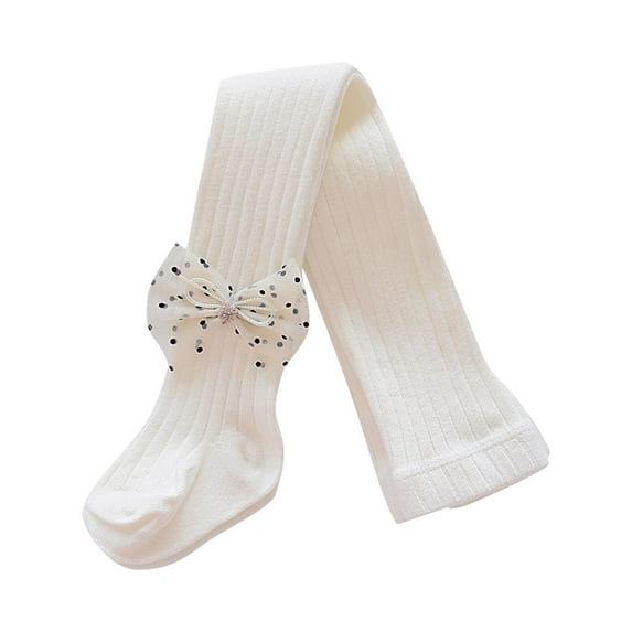 Girls' Over Knee Socks Cotton Thigh High Stockings Leggings Cute Uniforms for Toddler Kid Girl 1-12 Years (4 Years, White 01)