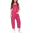 thumbnail image 1 of Girls Jumpsuit Bow Print Jumpsuits Rompers for Girls Casual V Neck Suspender Rompers with Pockets Tween Girls Trendy Clothes 8-10 Y, 1 of 6