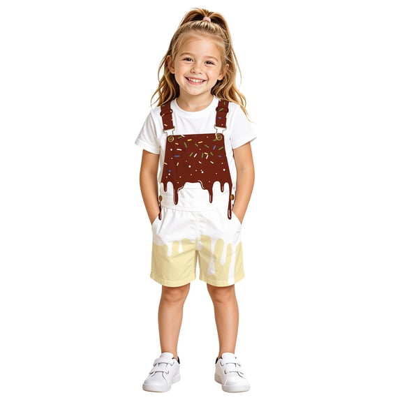 Girls Overalls Casual Straight Leg Jumpsuits with Pockets Comfortable Basic Sleeveless Rompers Brown Size 12-13 Years