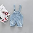 thumbnail image 1 of Girls Overalls Jeans Sleeveless Wide Leg Stretchy Jean Dungarees Pants Toddler Spring Outfits for Girls 18-24 Months, 1 of 4