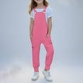 thumbnail image 1 of Girls Overalls Kids Casual Sleeveless Jumpsuits Harem Pants Rompers with Pockets 5-14 Years, 1 of 6
