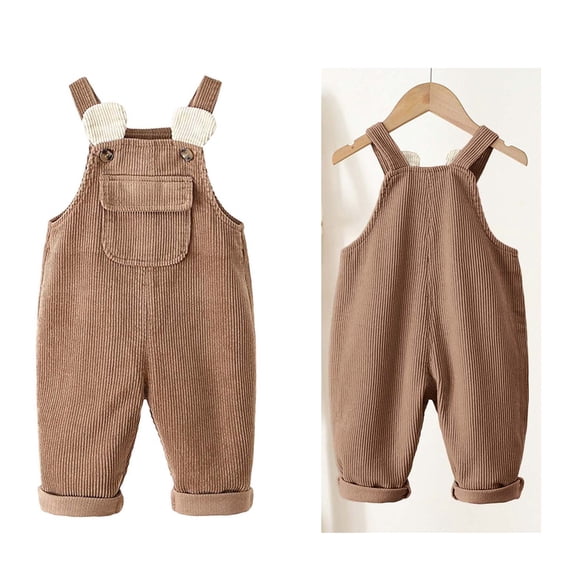 Girls' Overalls Slim Fit Corduroy Overalls Sleeveless Rompers 12-18 Months Overalls Boy