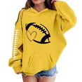 thumbnail image 1 of Girls Oversize Hoodie Long Sweatshirt Tween Girls Back to School Hooded Pullover Tops With Kangaroo Pocket Sport Top - Yellow,5-6 Years, 1 of 5