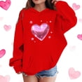 thumbnail image 1 of Girls Oversized Crewneck Sweatshirts Kids Fashion Fleece Drop Shoulder Pullover 3-14 Years Red 3-4 Years, 1 of 5