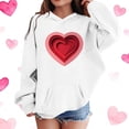 thumbnail image 1 of Girls Oversized Hoodie White 3D Heart Graphic Cute Valentine's Day Sweatshirt for Kids,Size 5-6 T, 1 of 5