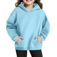 thumbnail image 1 of Girls Oversized Hoodies Casual Long Sleeve Fleece Sweatshirt Cute Trendy Hooded Pullover Tops with Pocket, 1 of 4