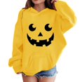 thumbnail image 1 of Girls Oversized Hoodies Halloween Pumpkin Graphic Hooded Sweatshirts Teen Kids Cute Funny Pullover Tops Cotton Casual Fashion Sweater, 1 of 6
