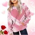 thumbnail image 1 of Girls Oversized Pink Tie Dye Heart Hoodie, Soft Stretchy Polyester Spandex for Kids Girls,Size 2-3T, 1 of 5