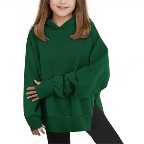 Girls Oversized Pullover Hoodie Long Sleeve Casual Loose Fit Sweatshirt for School and Everyday Wear