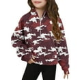 thumbnail image 1 of Girls Oversized Sweatshirts 1/4 Zipper Pullover Kids Cute Loose Hoodie Winter Warm Fleece Cotton Long Sleeve Casual Camouflage Sweatshirt with Pocket Girl Pullovers Cotton Tops Kid, 1 of 4