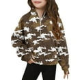 thumbnail image 1 of Girls Oversized Sweatshirts 1/4 Zipper Pullover Kids Cute Loose Hoodie Winter Warm Fleece Cotton Long Sleeve Casual Camouflage Sweatshirt with Pocket Girl Pullovers Cotton Tops Kid, 1 of 4