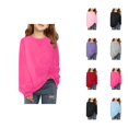 thumbnail image 1 of Girls Oversized Sweatshirts 2025 Long Sleeve Crewneck Loose Plain Basic Sweatshirt Kids Pullover Tops, 1 of 1