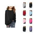 thumbnail image 1 of Girls Oversized Sweatshirts Crewneck Long Sleeve Loose Plain Basic Sweatshirt Kids Pullover Tops, 1 of 1