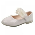 thumbnail image 1 of Girls PU Glitter Flats Shoes Low Heel Princess Flower Wedding Party Dress Shoes for Kids Toddler, 1 of 3