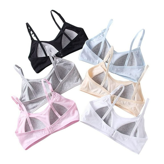 Girls Padded Training Bras Fit for 10-15 Years Teens & Big Girls Sports Bralette Cami Bra Elastic Shoulder Straps Adjustable Straps Fixed Pads