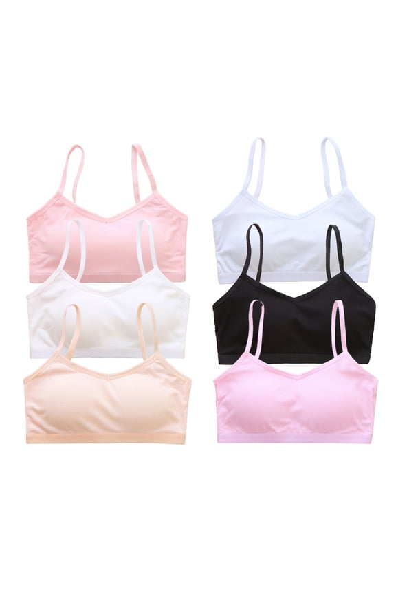 Teen Girls' Everyday Bra Fit for 10-15 Years for Teens & Big Girls Cotton Breathable Training Bras Wire Free Push Up with Adjustable Straps