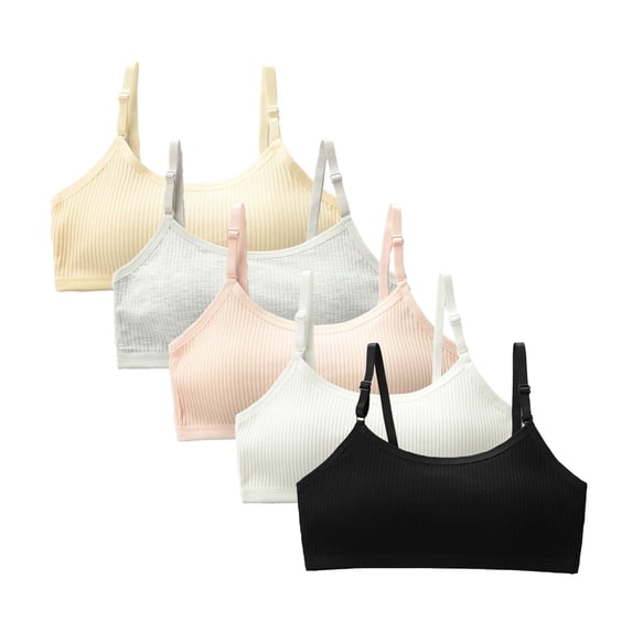 Girls Padded Training Bras Fit for 10-15 Years for Teens & Big Girls Wire Free Push Up Sports Training Bras with Adjustable Straps