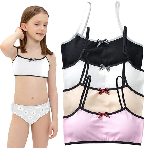 Girls Padded Training Bras 8-14Teen Student Teens & Big Girls Sports Teen Sports Bra Elastic Shoulder Straps with Bralette Straps