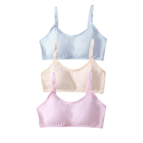 Training Bras for Girls Sports Bras Thin Cotton Removable Padding Flex Fit Seamless Cotton Built 10-16