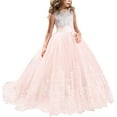 thumbnail image 1 of Girls Pageant Long Dress Kids Tulle Prom Gowns Luxury Wedding Birthday Party Princess Long Dresses, 1 of 6