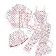 thumbnail image 1 of Girls Pajama Set Dot Print Long Sleeve Collared Sleepwear and Loungewear Outfit for Kids White 4 Years-5 Years, 1 of 6
