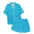 thumbnail image 1 of Girls Pajama Set,Polka Dot Print Silk Pajamas Set Button Down Tops Set 2 PC Kids Nightgown Girls Pajamas 8-9 Years, 1 of 4