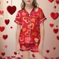 thumbnail image 1 of Girls Pajama Set Sleepwear Casual Outfit with Pockets for Young Girls Ideal for Valentine's Day, 1 of 3