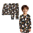 thumbnail image 1 of Girls' Pajama Sets Halloween Pajamas Cute Pumpkin Print Long Sleeve Crewneck Top Comfy Kids Matching Pajamas 7-8 Years, 1 of 5