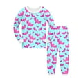 thumbnail image 1 of Girls' Pajama Sets Kids Halloween Pajamas Pumpkin Print Long Sleeve Crewneck Sleepwear Fall Girls Pjs Size 6-7 Years, 1 of 3