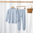 thumbnail image 1 of Girls' Pajama Sets New Children's Soft and Warm Underwear Set Collar Base Layer Fall Clothes and Pants Style B-22 Blue 13 Years, 1 of 9