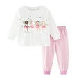 thumbnail image 1 of Girls Pajamas 2 Piece Pj's Long Sleeve Cartoon Sleepwear Clothes Set Outfits for Kids, 1 of 8
