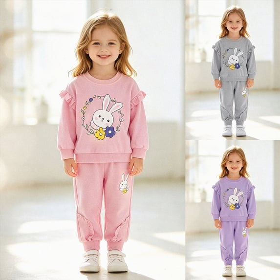 Girls Pajamas 2 Piece Short Sleeve Top & Pants Cotton Pjs Sets Loungewear For Kids,6-12 Months 12-24 Months 2t 3t 4t 5t 6t 7t 8t 9t Children Grey 9-12 Months