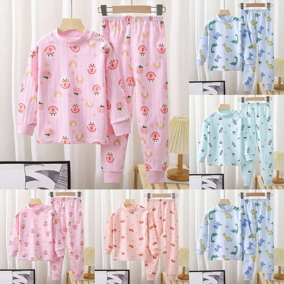 Girls Pajamas 2 Piece Short Sleeve Top & Pants Cotton Pjs Sets Loungewear For Kids,6-12 Months 12-24 Months 2t 3t 4t 5t 6t 7t 8t 9t Children(Mint Green,7-8 Years)