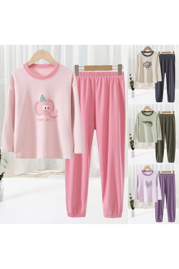 Girls Pajamas Cotton Long Sleeve Pajamas Toddler Girls Pjs Kids Sleepwear Sets,playful 6-12 Months 12-24 Months 2t 3t 4t 5t 6t 7t 8t 9t Children Green 3-4 Years