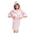 Girls Pajamas Kids Silk Satin Hooded Bathrobe Kimono Robes Nightgown