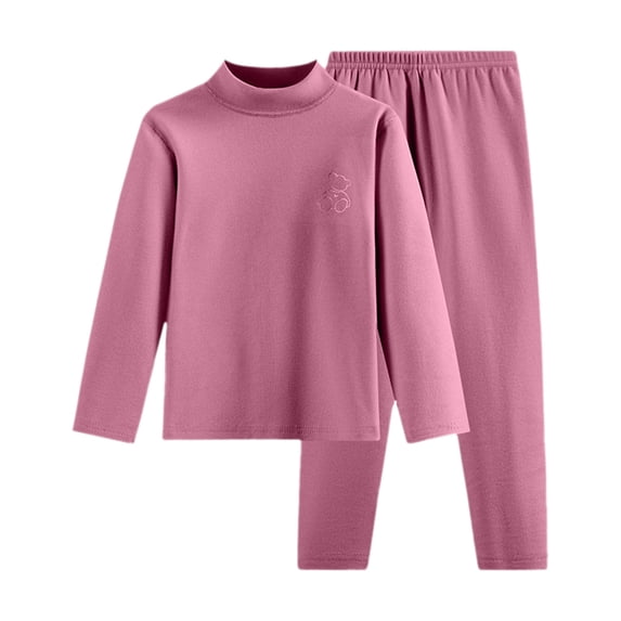 Girls Pajamas Kids Soft Comfy Solid Color Raglan Sleepwear Winter Autumn Thicken Homewear Pajama Set Size 11-14 Y