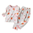 thumbnail image 1 of Girls Pajamas Kids Summer Cool Long Sleeve Cute Animals Fruits Full Print Tops Pants Pajamas Set Baby Girl Outfits Pink 3 Years-4 Years, 1 of 3