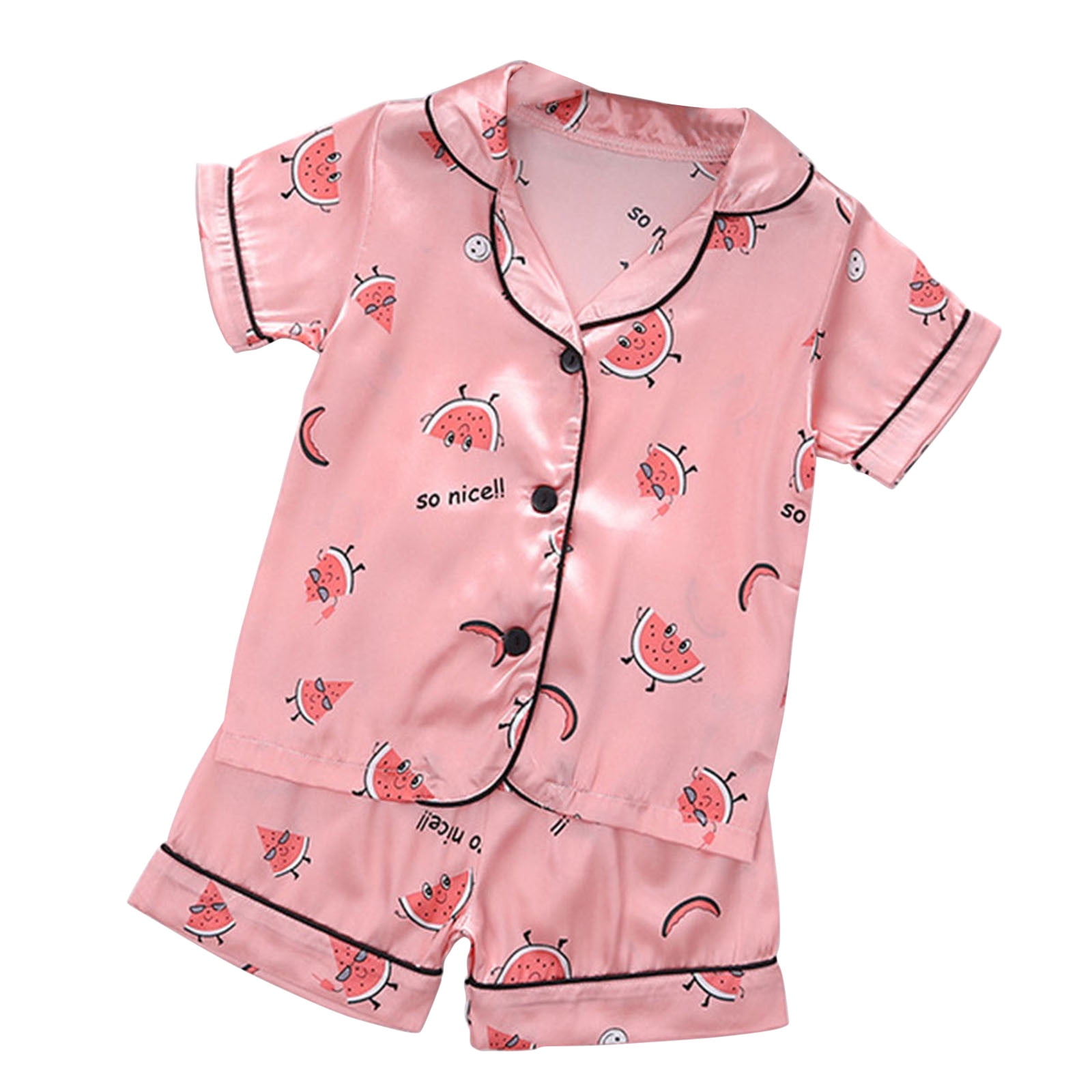Girls Pajamas Kids Toddler Baby Spring Summer Cartoon Print Short