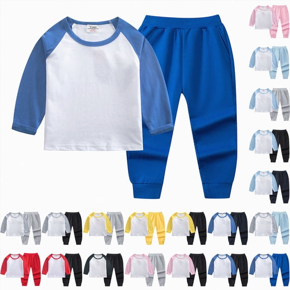 Girls Pajamas Pjs Set Kids Long Sleeve and Pants Jammies Casual Wear Girls' Sleepwear Lounge Clothes,everyday 6-12 Months 12-24 Months 2t 3t 4t 5t 6t 7t 8t 9t Children C 11-12 Years