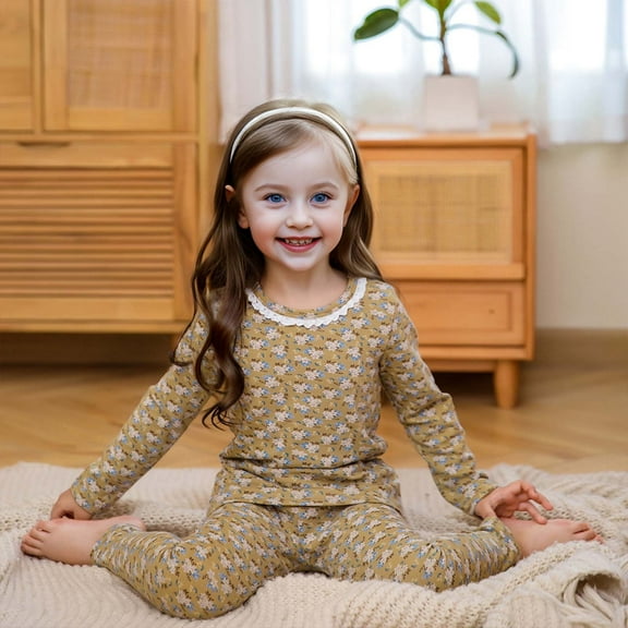 Girls Pajamas Set Baby Baby Girls' Pajamas Tee and Pant 2PC Kid Pajamas Toddler Fall Pajamas for Girls Boys 18-24 Months