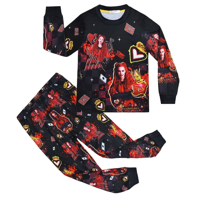 Girls Pajamas Set Descendants 4 The Rise of Princess 2Pcs Soft Sleepwear Kids Long Sleeve Pjs Set Cartoon Nighties Walmart