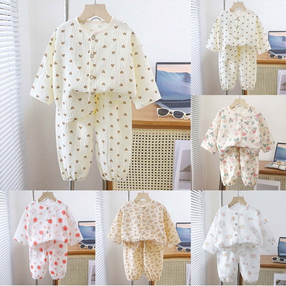 Girls Pajamas Set Kids Long Sleeve Pjs Cotton Jammies,everyday 6-12 Months 12-24 Months 2t 3t 4t 5t 6t 7t 8t 9t Children Orange 9-10 Years