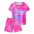 thumbnail image 1 of Girls Pajamas Sets Short Sleeve Summer Pjs for Girls Bow Sleepwear Clothes Sets Size 3-16, 1 of 8