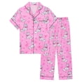 thumbnail image 1 of Girls Pajamas Silk PJS Set Rainbow Unicorn Sleepwear Short Sleeve Long Pants Jammies for Toddler Kids, 1 of 6