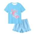 thumbnail image 1 of Girls Pajamas Summer Toddler Girl Pajamas Sets Short Sleeve Girls' Cute Sleepwear Pjs Size 3-10, 1 of 2