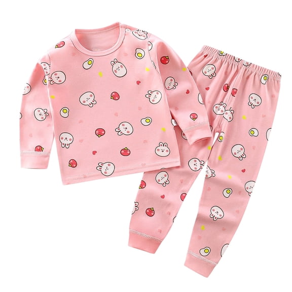 Girls Pajamas Toddler Kids Baby Long Sleeve Cartoon Tops Pants Sleepwear Set 2Pcs Baby Girl Outfits 2 Years-3 Years