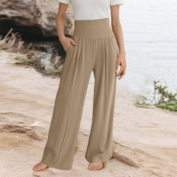 Girls Palazzo Pants for Kids Summer Boho Wide Leg Casual High Waist Beach Travel Outfits 2025 Comfortable Fashionable Trendy Girls Clothing