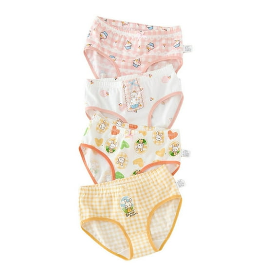 Girls Panties Kids Toddler Cute Cartoon Briefs Shorts Pants Polyester Underwear Trunks 4Pcs Underwear Girls Blue 5 Years-6 Years