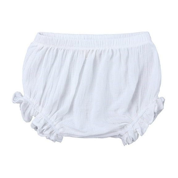 Girls' Pants Baby Girls Boys Solid Spring Summer Shorts Ruffle Clothes Athletic Shorts for Girl(Color:White,Size:6-12 Months)